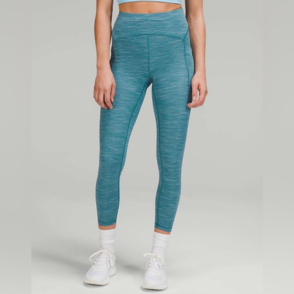 Lululemon Power Thru High-Rise Tight 25" Heathered Capture Blue - Size 4